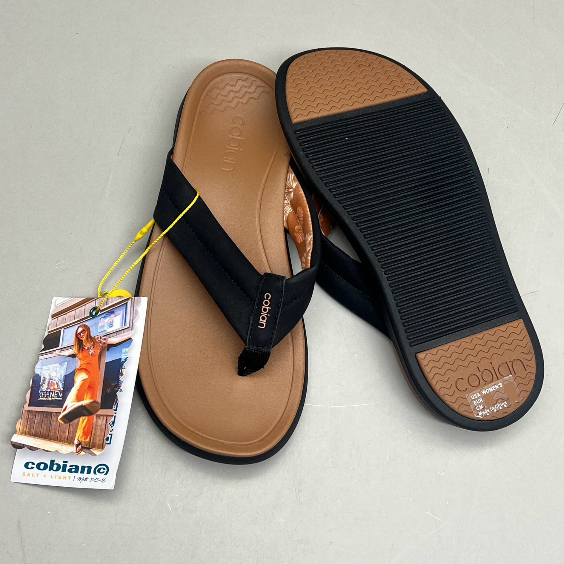 COBIAN Darby Synthetic Suede Strap Sandals Women's SZ 10, EU 41 Black DAR24-001-10