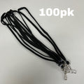 ZA@ UNBRANDED (100 PACK) Flat Lanyard w/ Swivel Hook 3/8" Black BL-34S-BLK