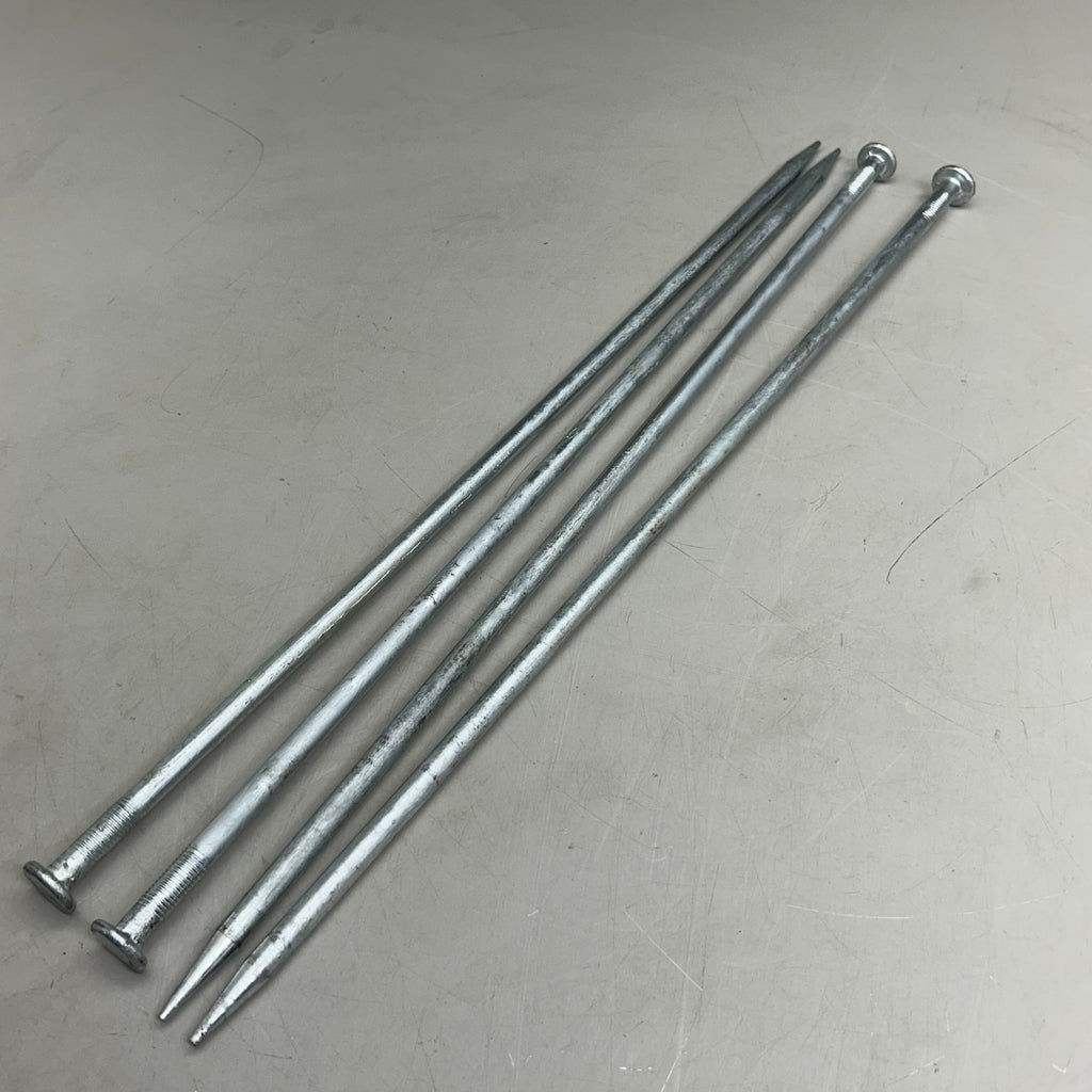 (Pack Of 4) Galvanized Landscape Spike Nails  20" Overall Length Chrome