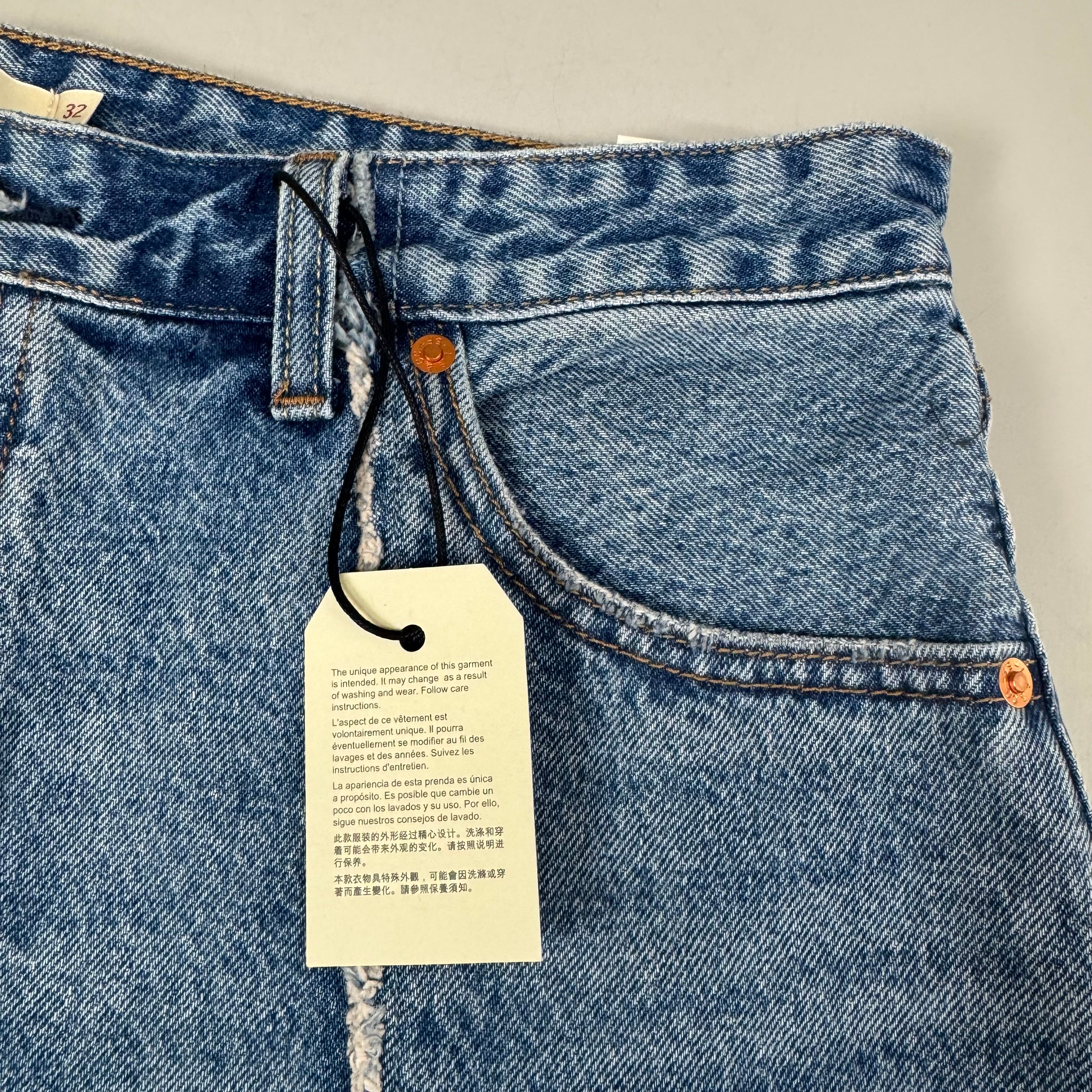 LEVIS Recrafted Icon Skirt Mid Rise Original Women's Sz 32 Novel Notion Med Wash
