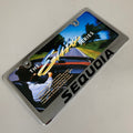 ELITE AUTOMOTIVE PRODUCTS Sequia Emblem Solid Brass License Plate Frame Chrome