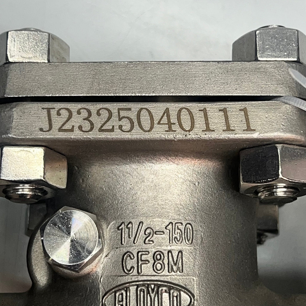 ALOYCO CF8M Swing Check Valve Class 150 316/PTFE Trim  1-1/2" Chrome 377
