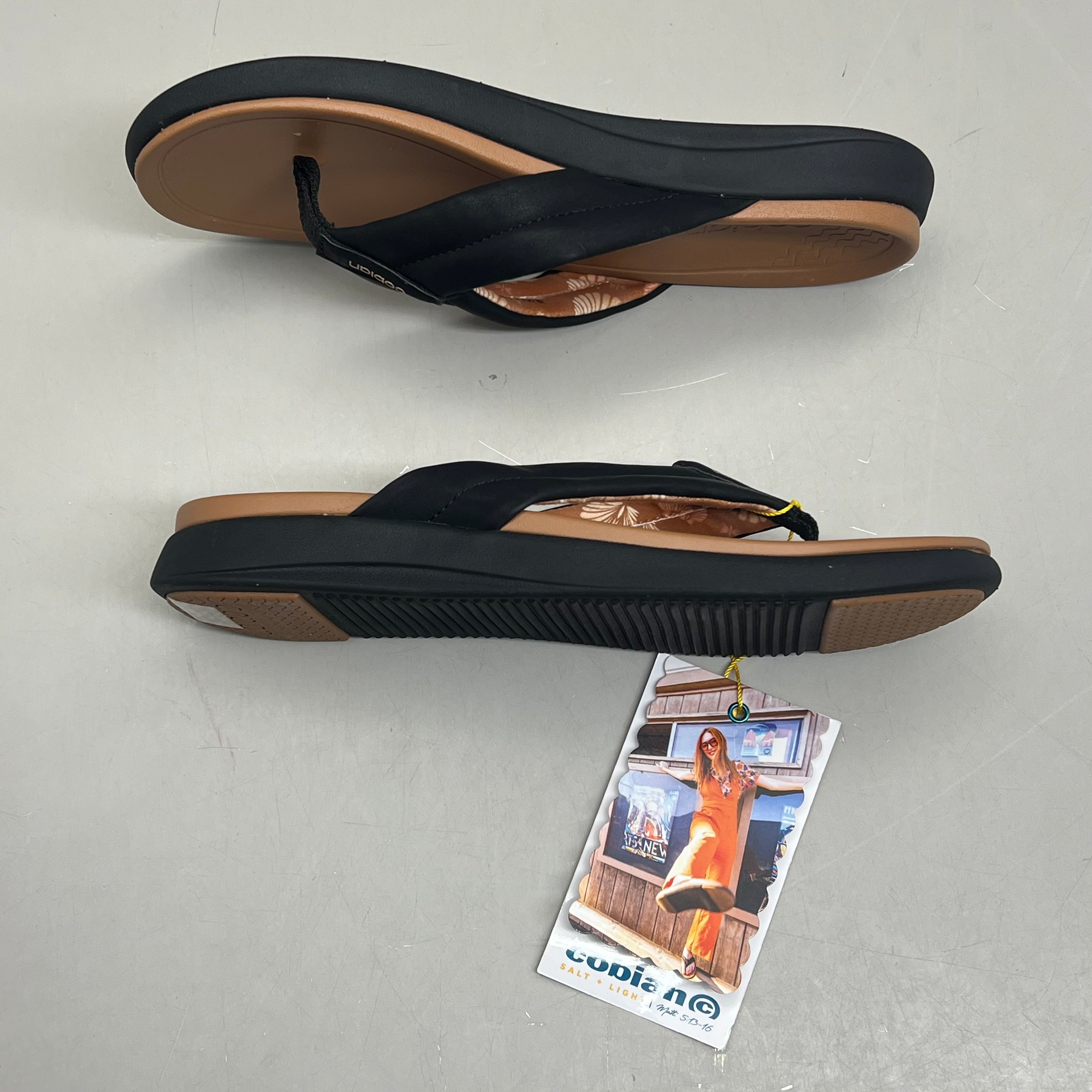 COBIAN Darby Synthetic Suede Strap Sandals  Women's SZ 9, EU 39.5 Black DAR24-001-9