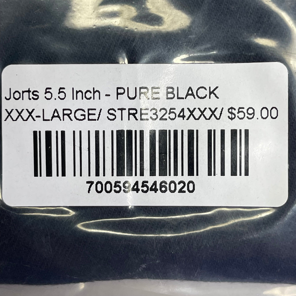 HANDUP APPAREL Jorts 5.5" XXXL Men's Pure Black STRE3254XXX