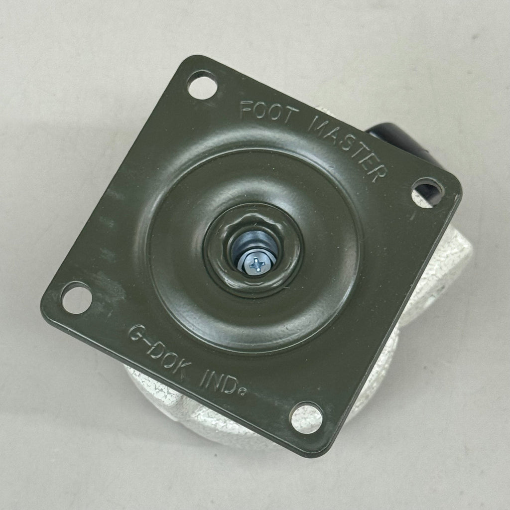 FOOT MASTER (4 Wheels) Plate Caster Mounting Swivel Wheel Set 3 1/4" Mounting HT, 2" Wheel Dia Marble/ Green