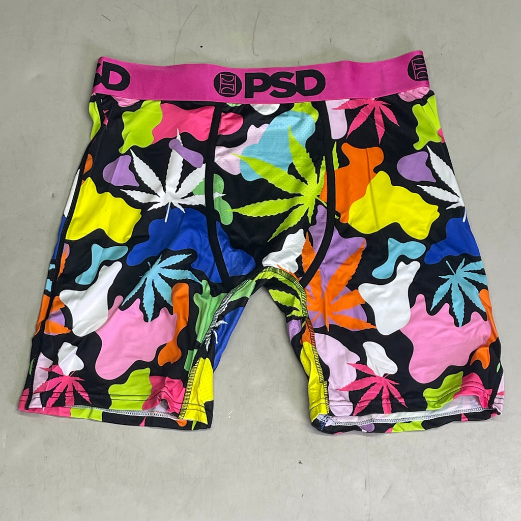 PSD (3 PACK) Neon Cannabis Men's Boxer Briefs Large NEON CANNABIS