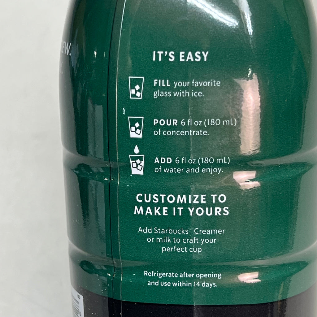 STARBUCKS (6 PACK) Cold Brew Concentrate Signature Black 32 fl oz BB 01/26