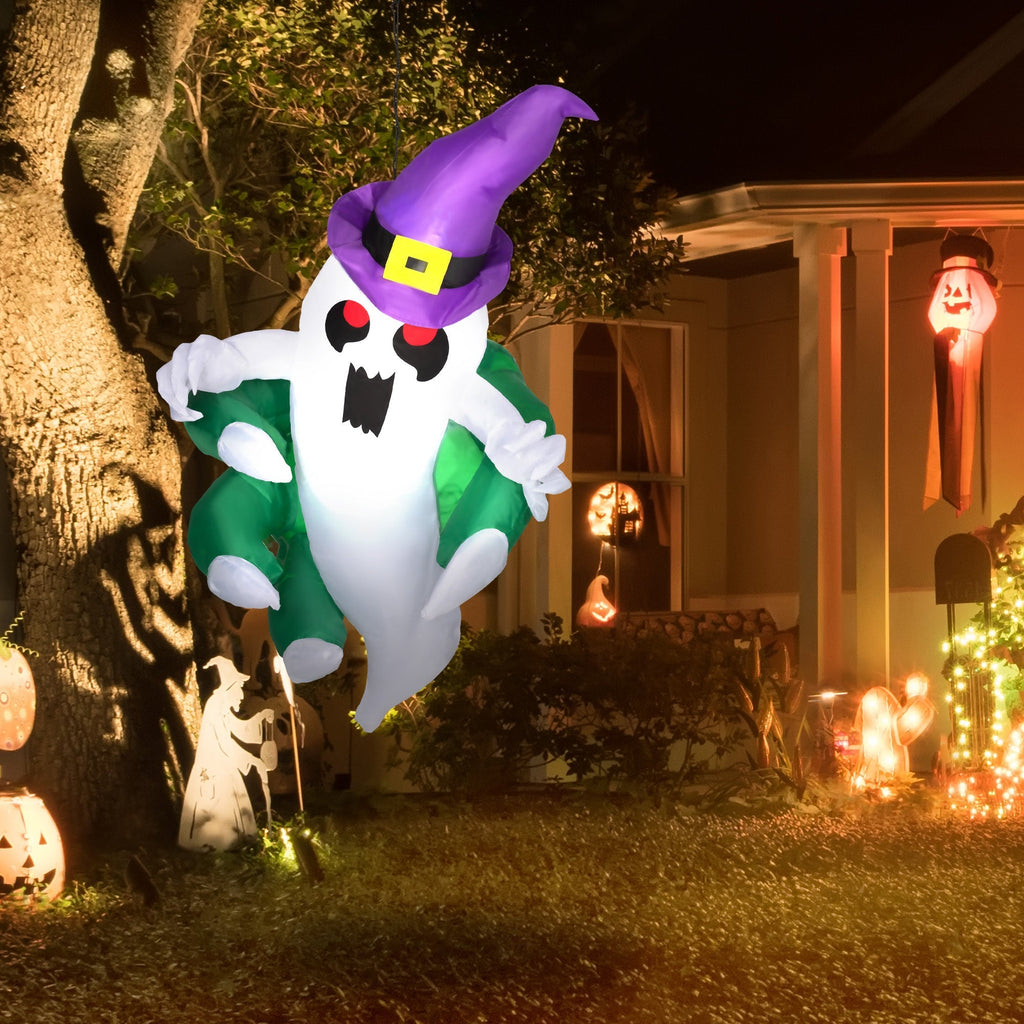 4ft Animated Window-Cling Inflatable Ghost with LED Illumination