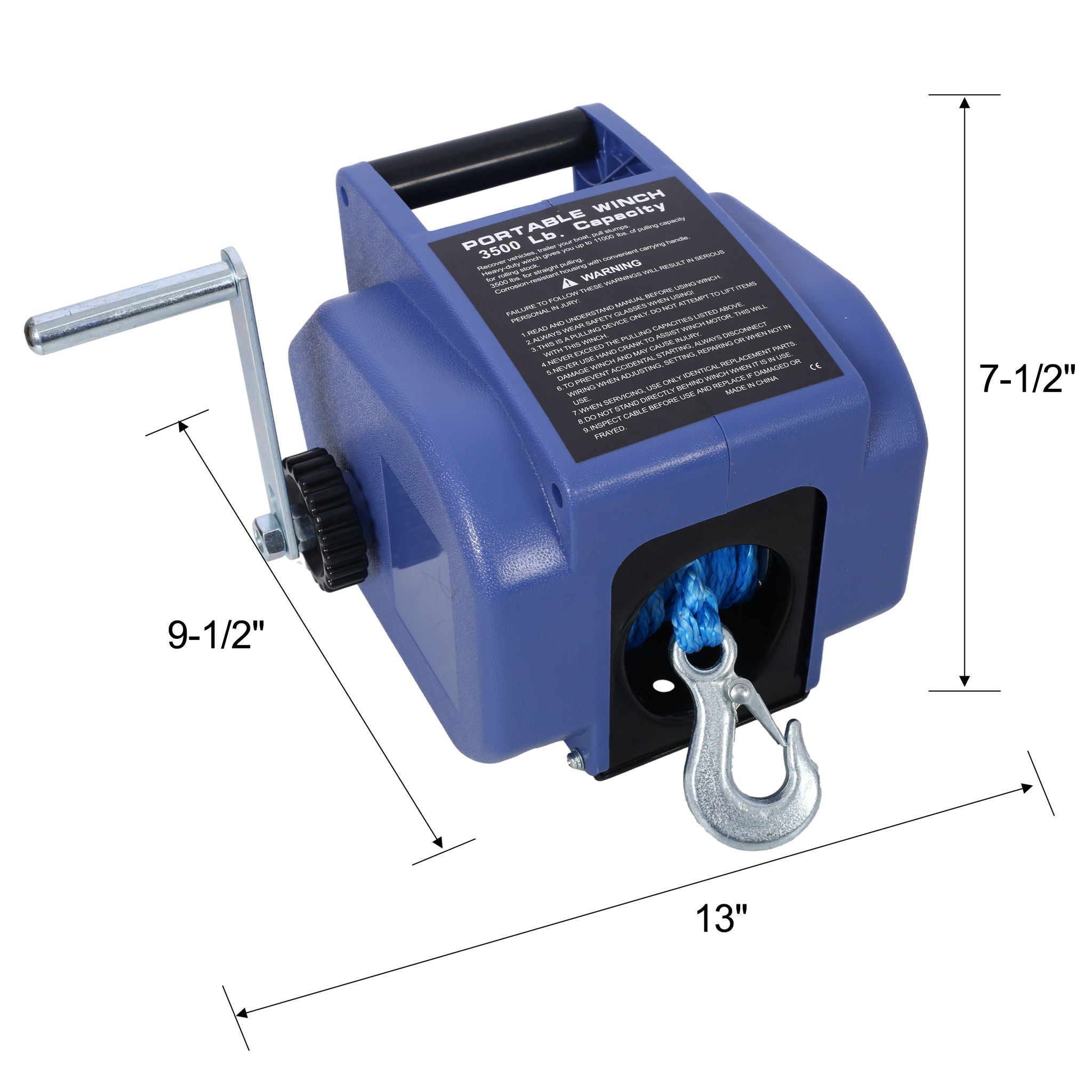 Reversible 12V Electric Trailer Winch for Boats up to 6000 lbs