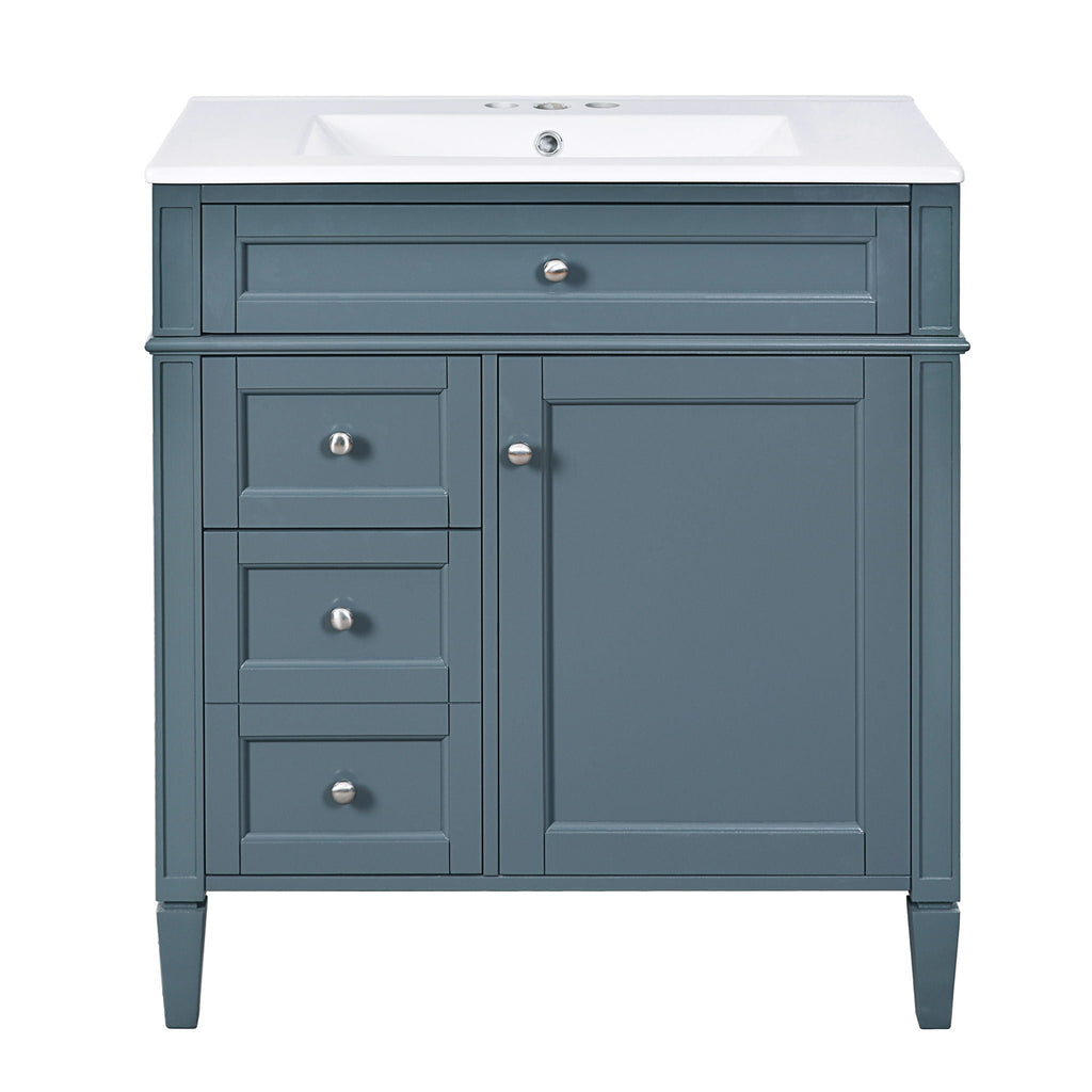 Bathroom Vanity With Top Sink, Storage Cabinet - Blue