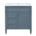 Bathroom Vanity With Top Sink, Storage Cabinet - Blue