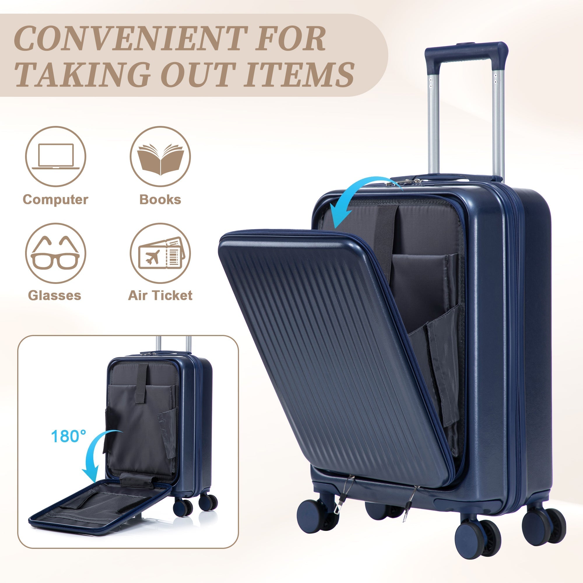 14'/20' 2-Piece ABS Spinner Wheel Luggage Set