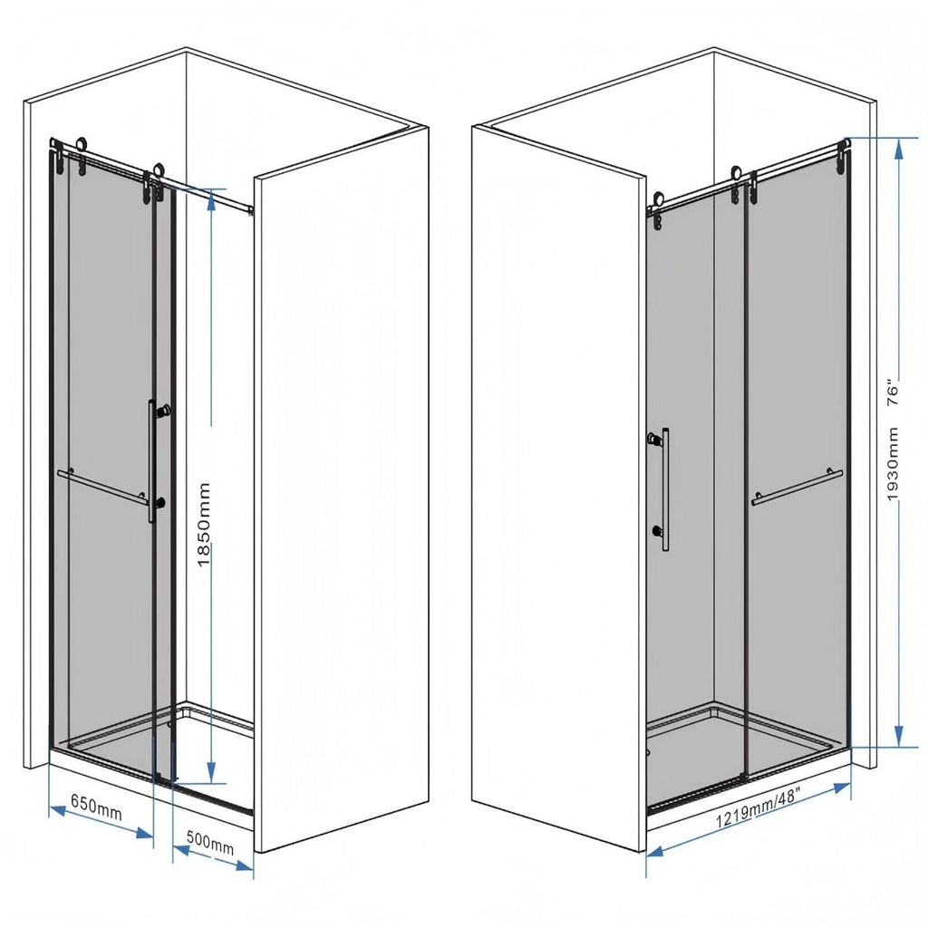 Frameless Sliding Bathtub Door With Frame