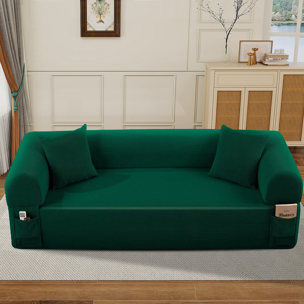 Spring Sofa with High-Quality Fabric in Green