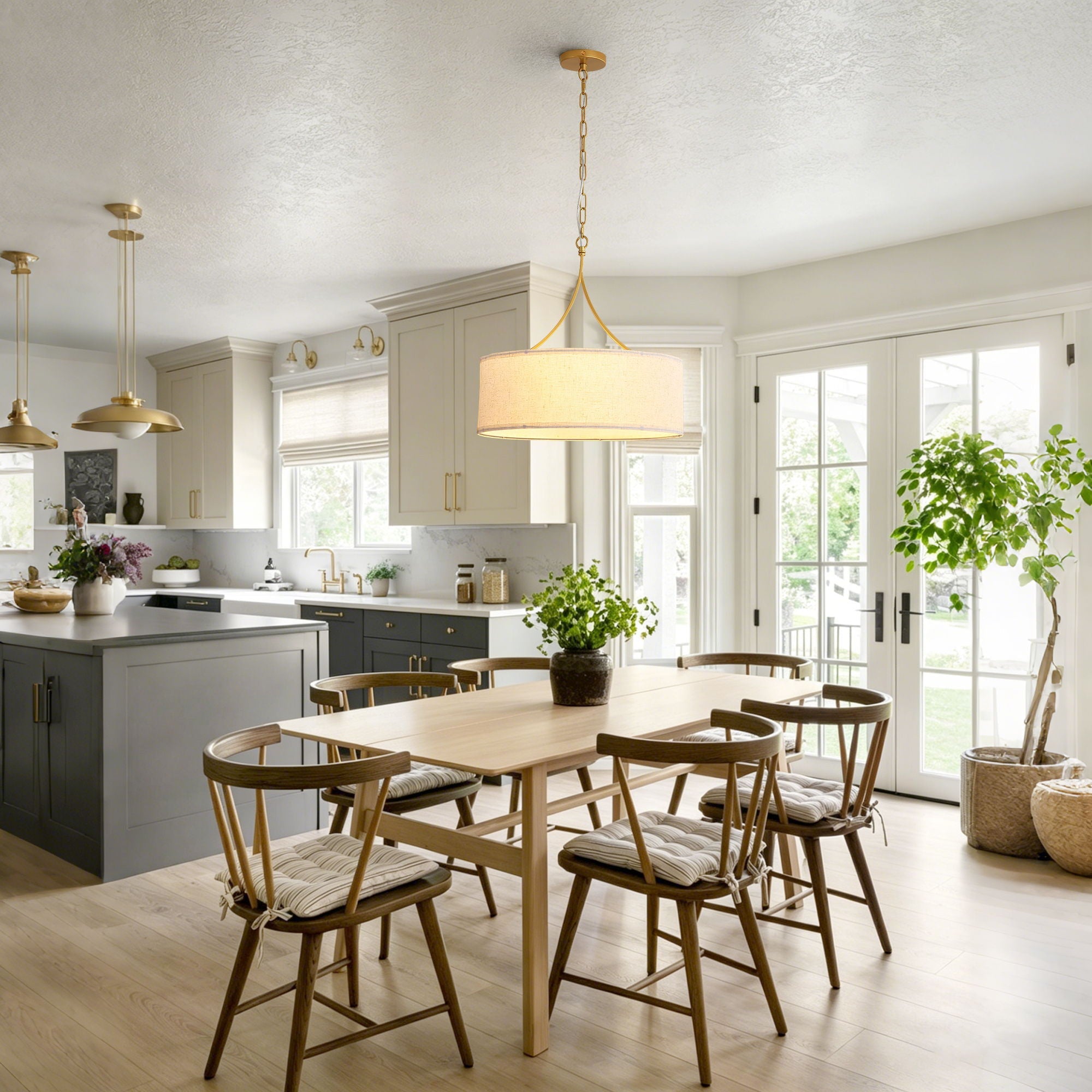 3 Light Drum Pendant Light