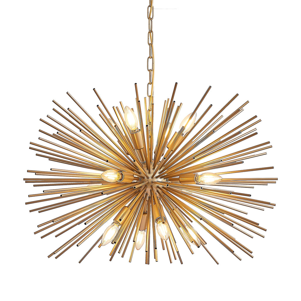29" Mid-Century Modern 12-Light Starburst Chandelier