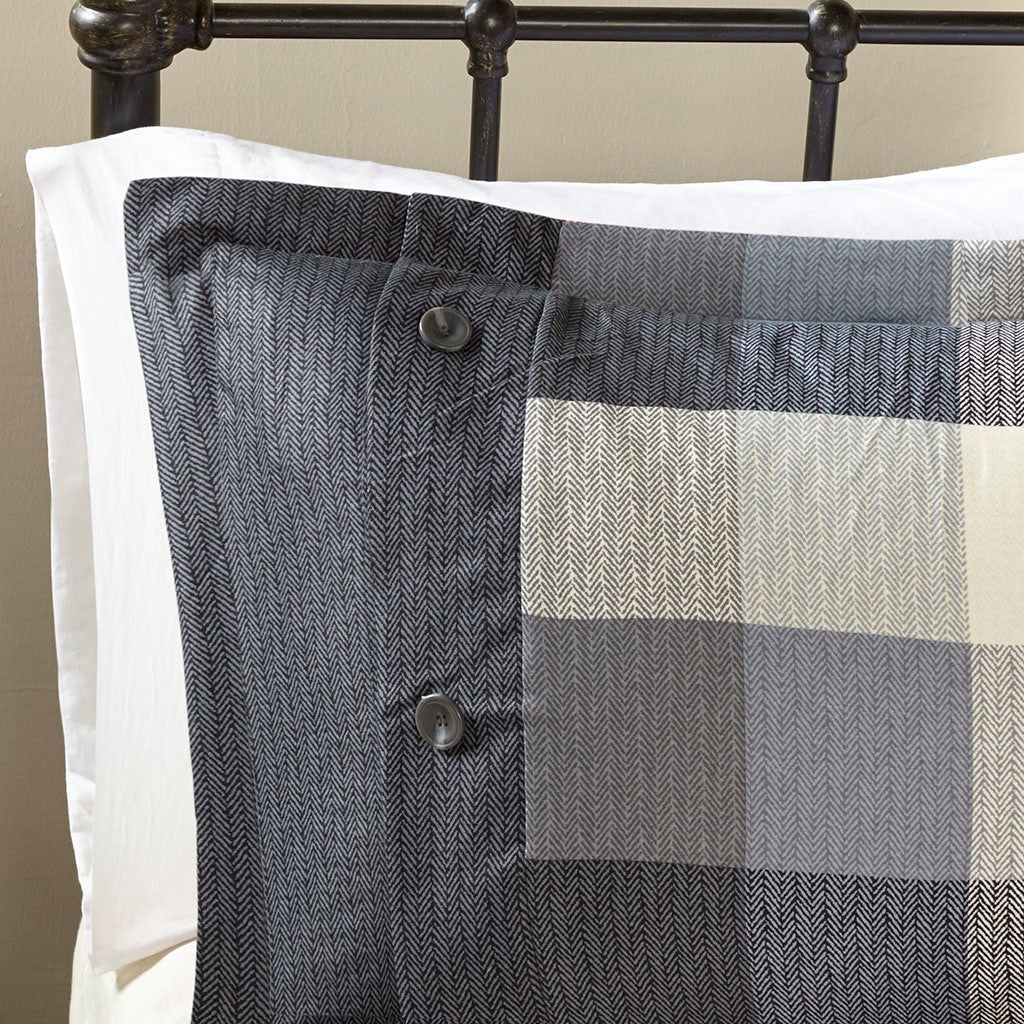 7 Piece Herringbone Comforter Set Grey Cal King