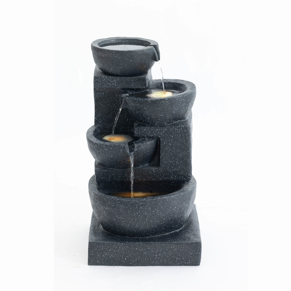 29-Inch Terrazzo Style LED Outdoor Indoor Water Fountain