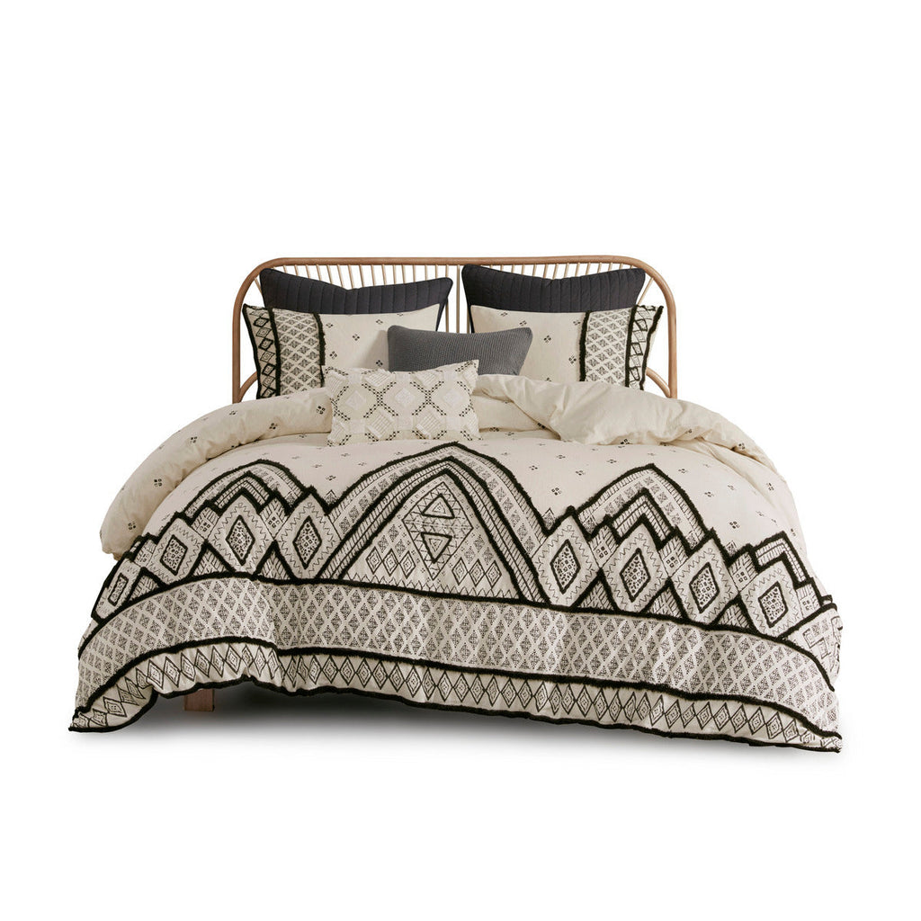 Full/Queen 3 Piece Flax and Cotton Blended Duvet Cover Set
