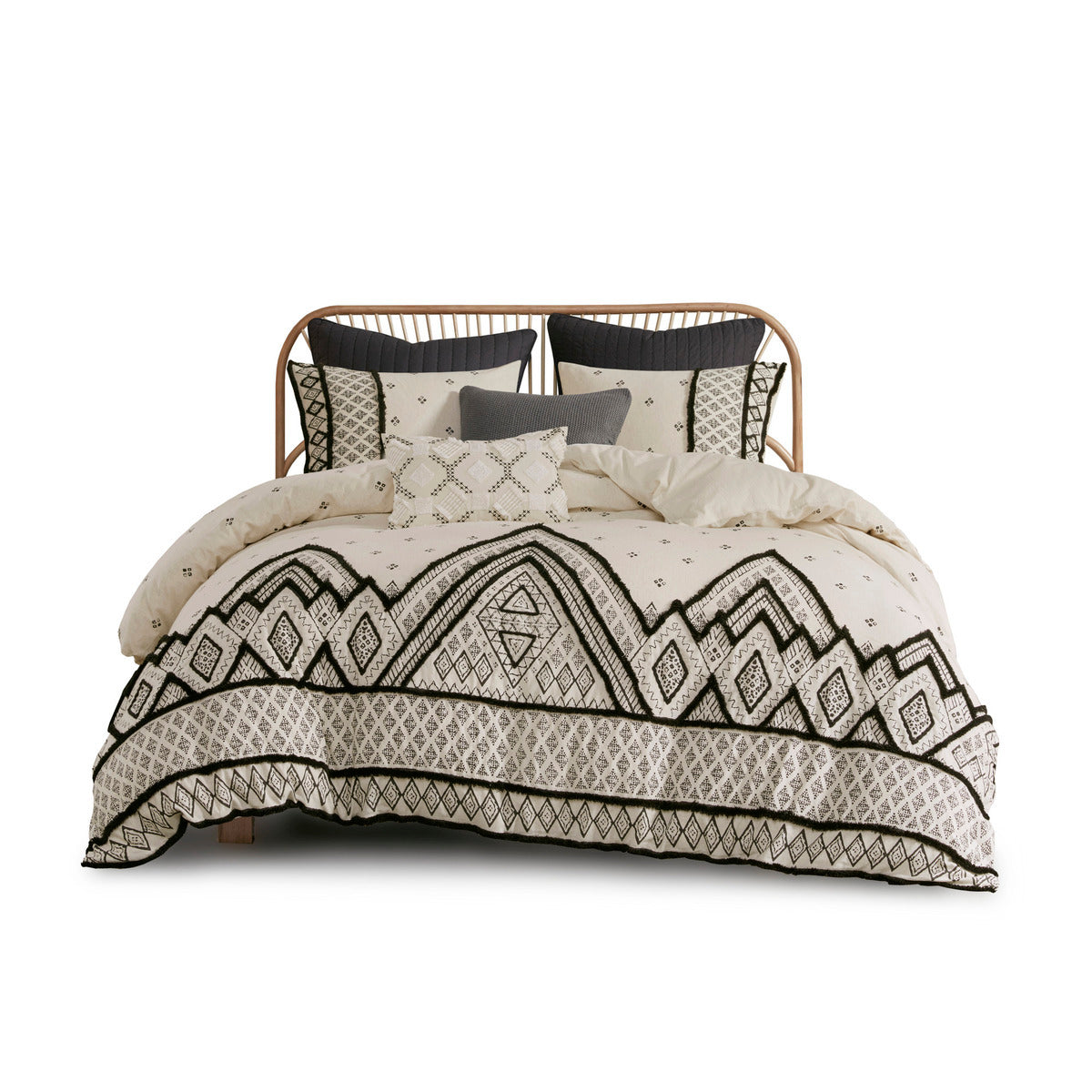 Full/Queen 3 Piece Flax and Cotton Blended Duvet Cover Set