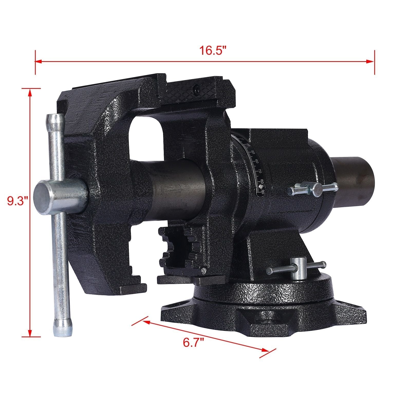 Heavy Duty 5" Multi Jaw Rotating Bench Vise with 360° Swivel Base and Head