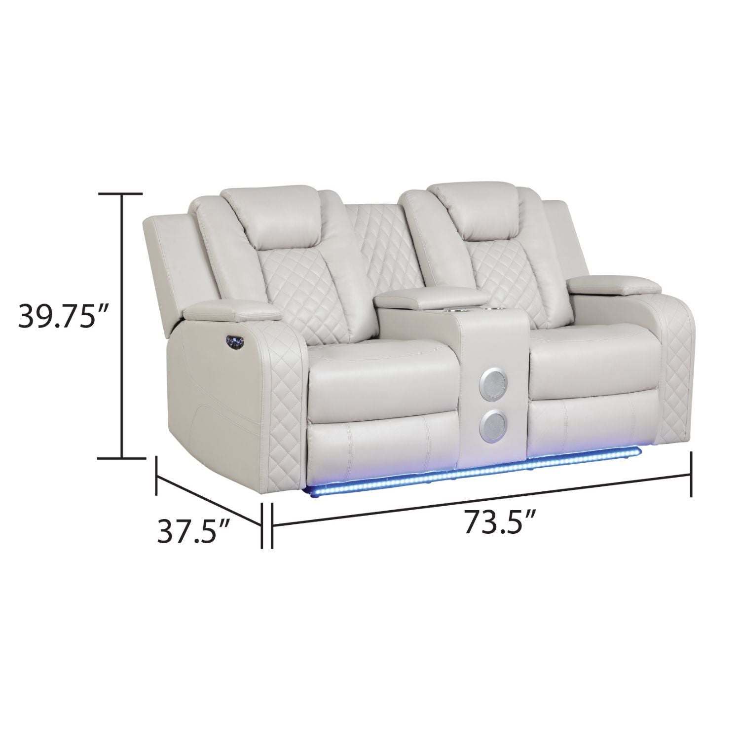 Benz - LED & Power Recliner With Adjustable Headrests And Ambient LED Lighting