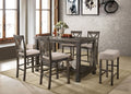 Martha II 7-Piece Counter Height Dining Room Set - Gray