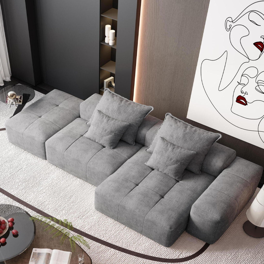 Modern Oversized DIY Combination Modular Sectional Sofa With Pillows