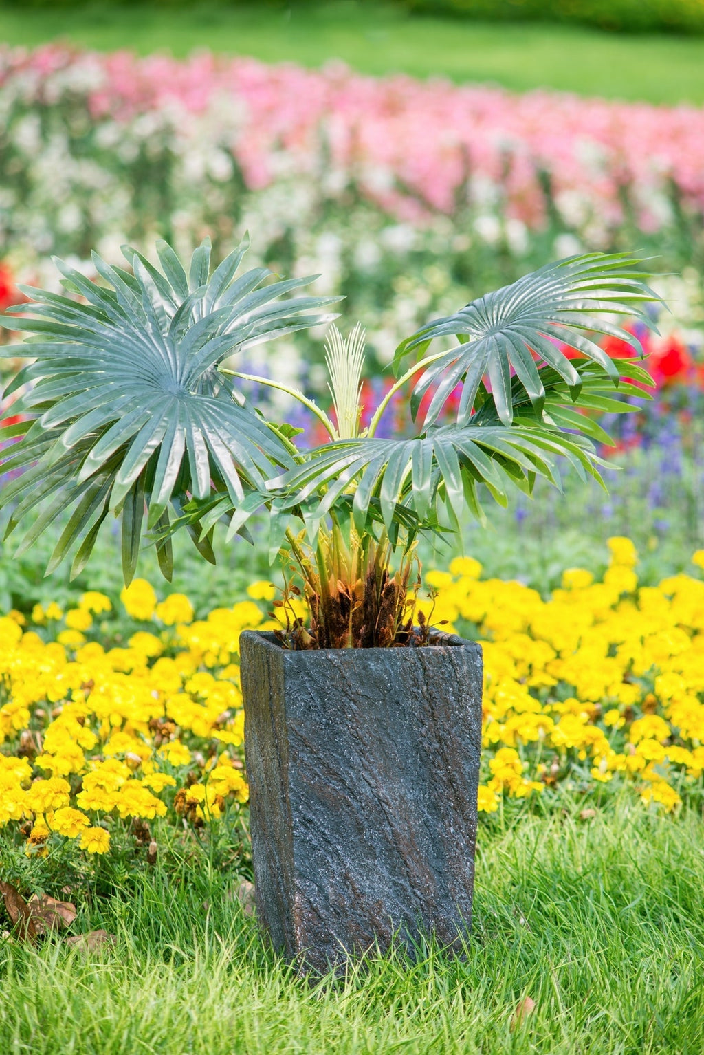 9.4x9.4x18.1' Cement Planter Large, Indoor Outdoor Garden Functional Decor