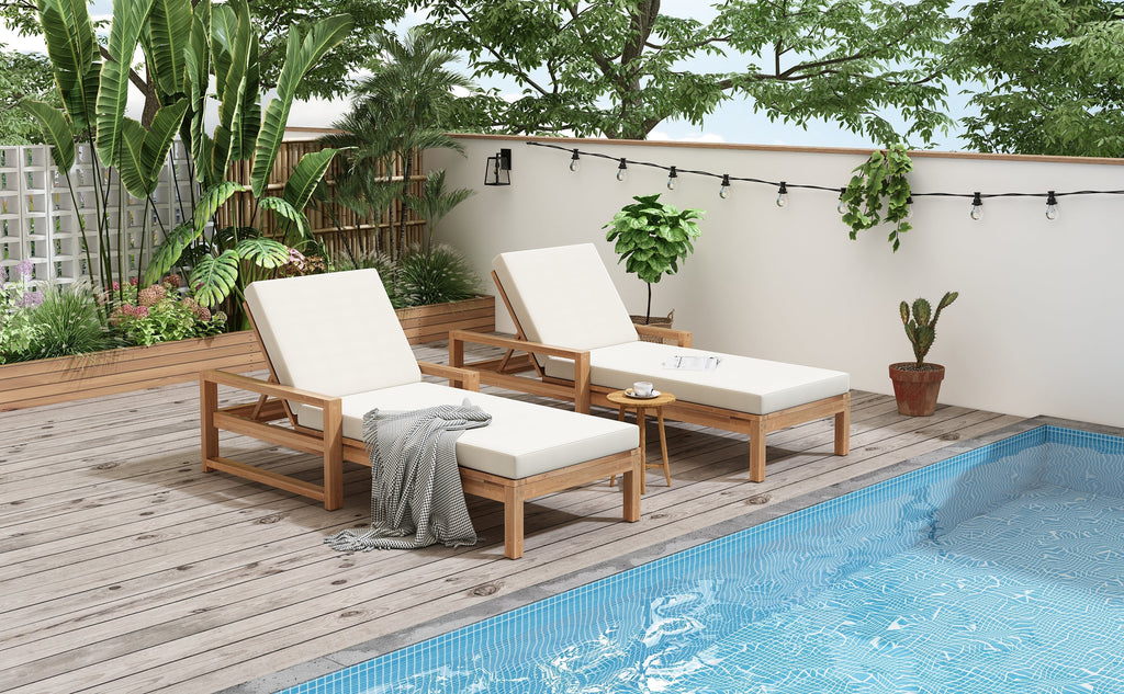 TREXM Outdoor Lounge Chairs Set of 2