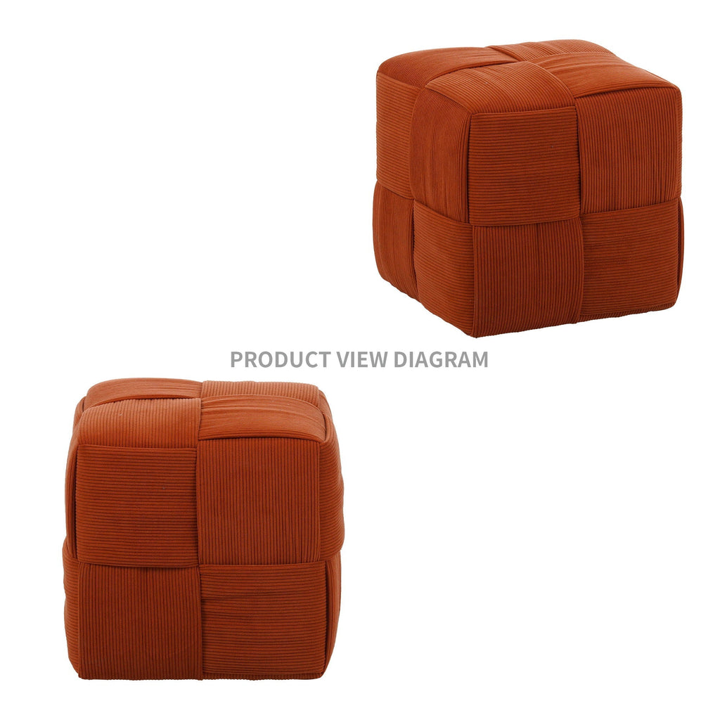 Square Ottoman Foot Rest With Woven Design