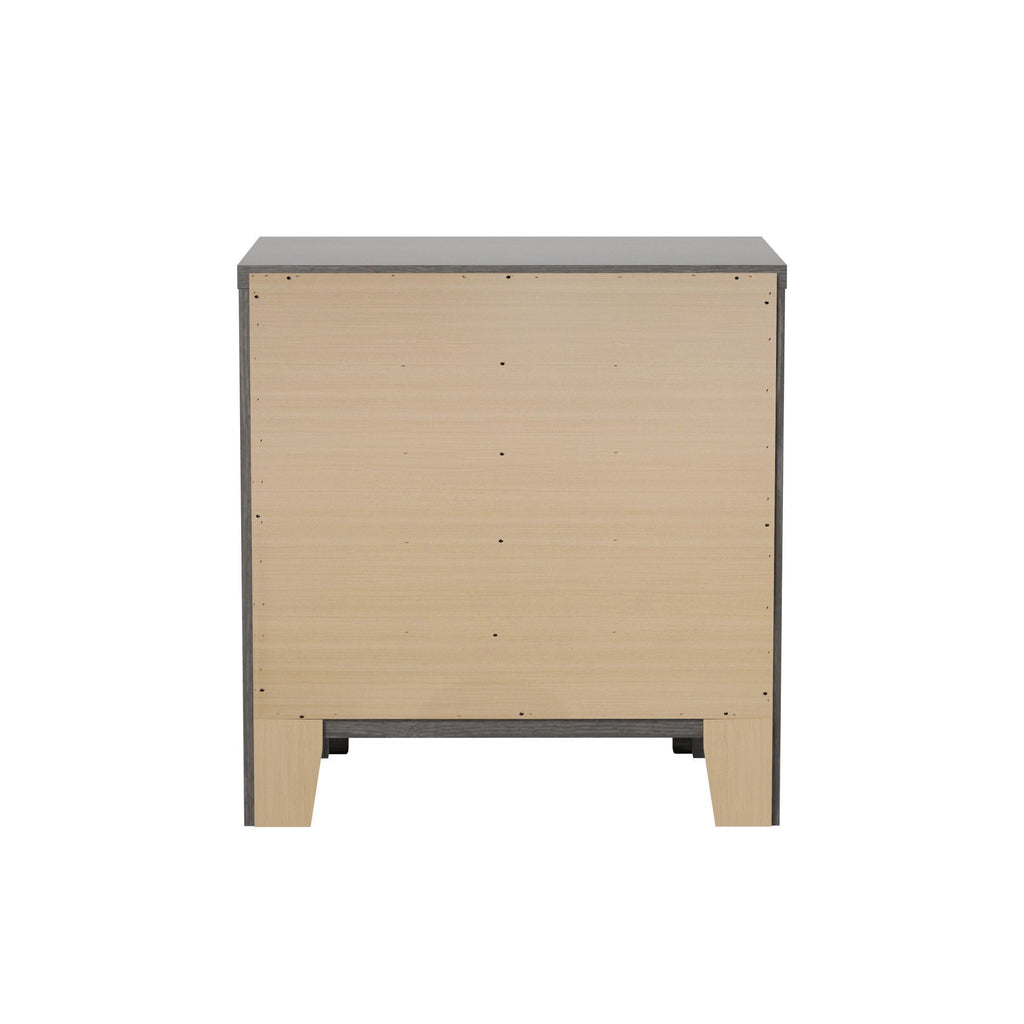 Modern 2 Drawer Nightstand - Brown - Wood
