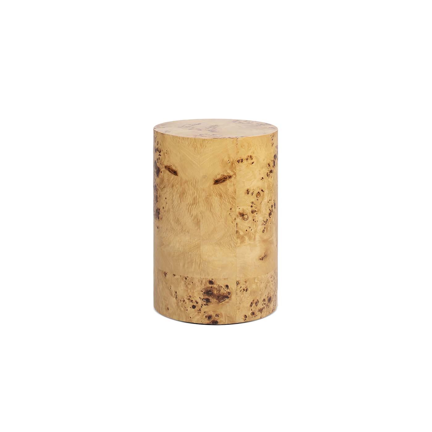 Nebula 22' Accent Pillar Side Table Warm Natural Brown Burl Wood