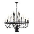 24 Light Chandelier Industrial Iron Candle Chandelier Modern Suspended Farmhouse Chandeliers Pendant Light Fixtures For Dining Room Bedroom Living Room Kitchen Island Foyer E12 Bulb (No Include) - Black