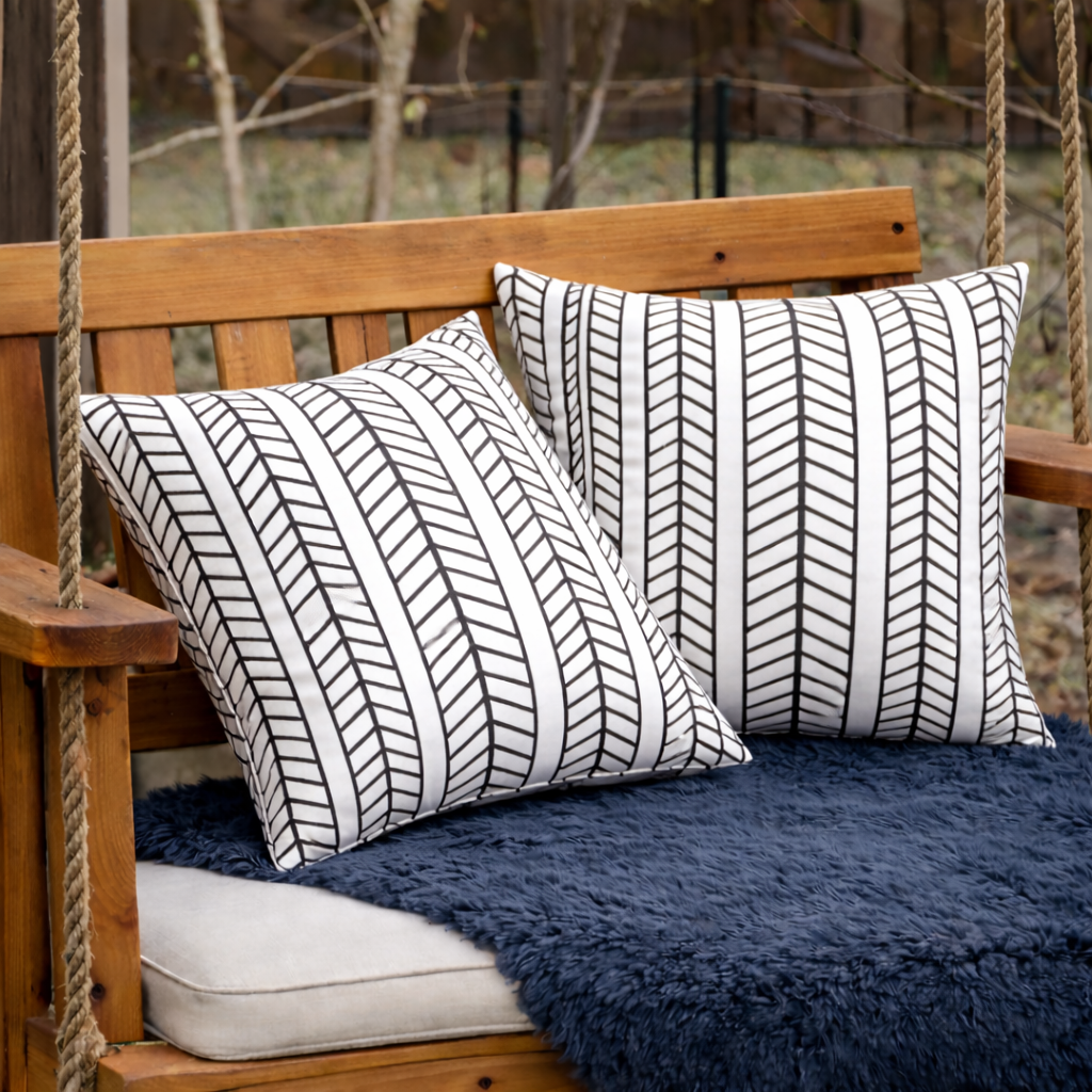 2 Pack Outdoor Throw Pillows, Waterproof & Fade-Resistant Patio Cushions