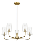 Dazzle Five Lights Chandelier With Clear Seeded Glass - Satin Brass