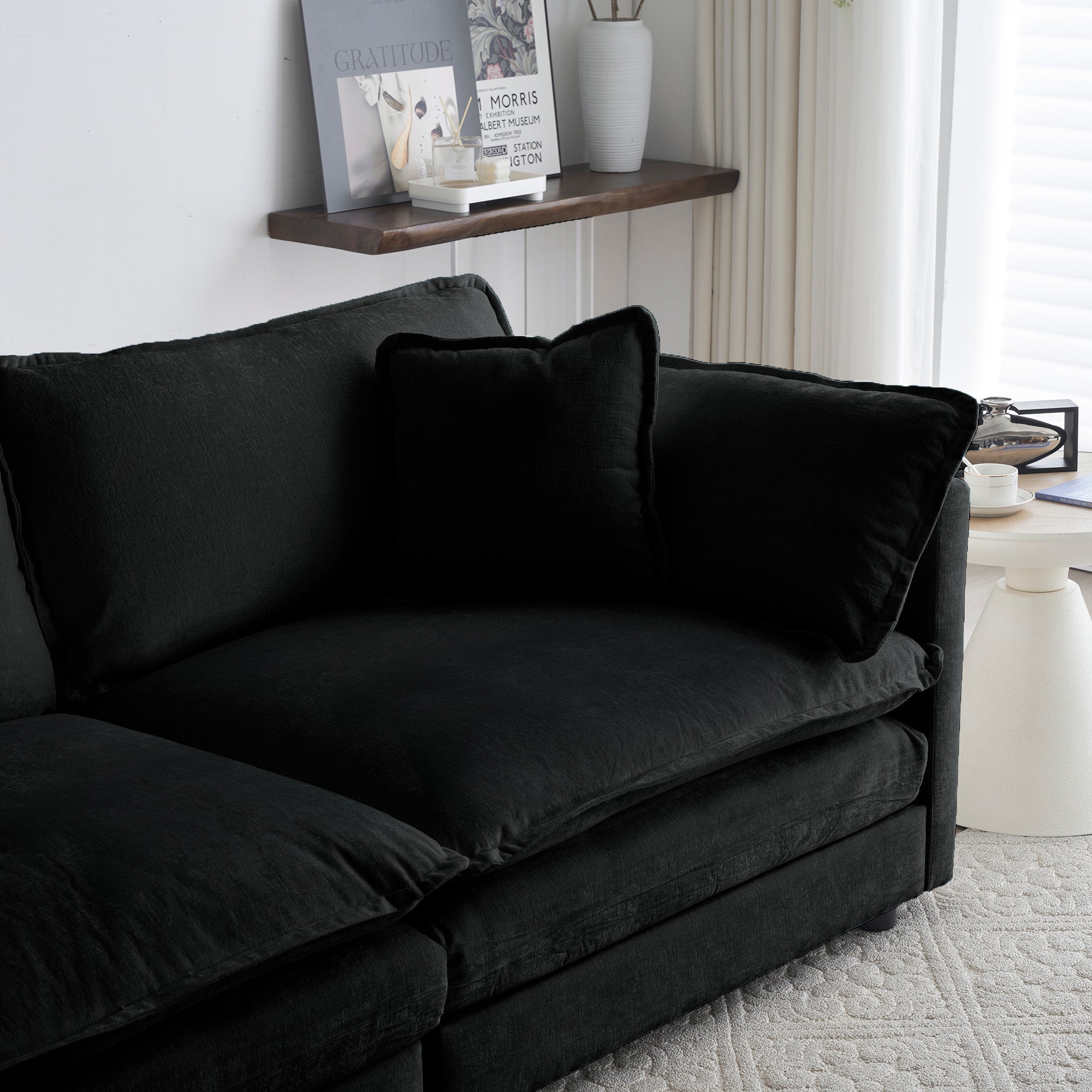 Comfy Deep Single Seat Sofa Upholstered Reading Armchair