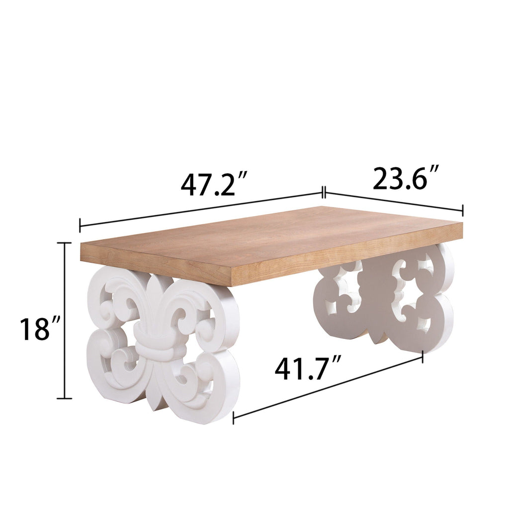 Ornate Scroll Base Coffee Table