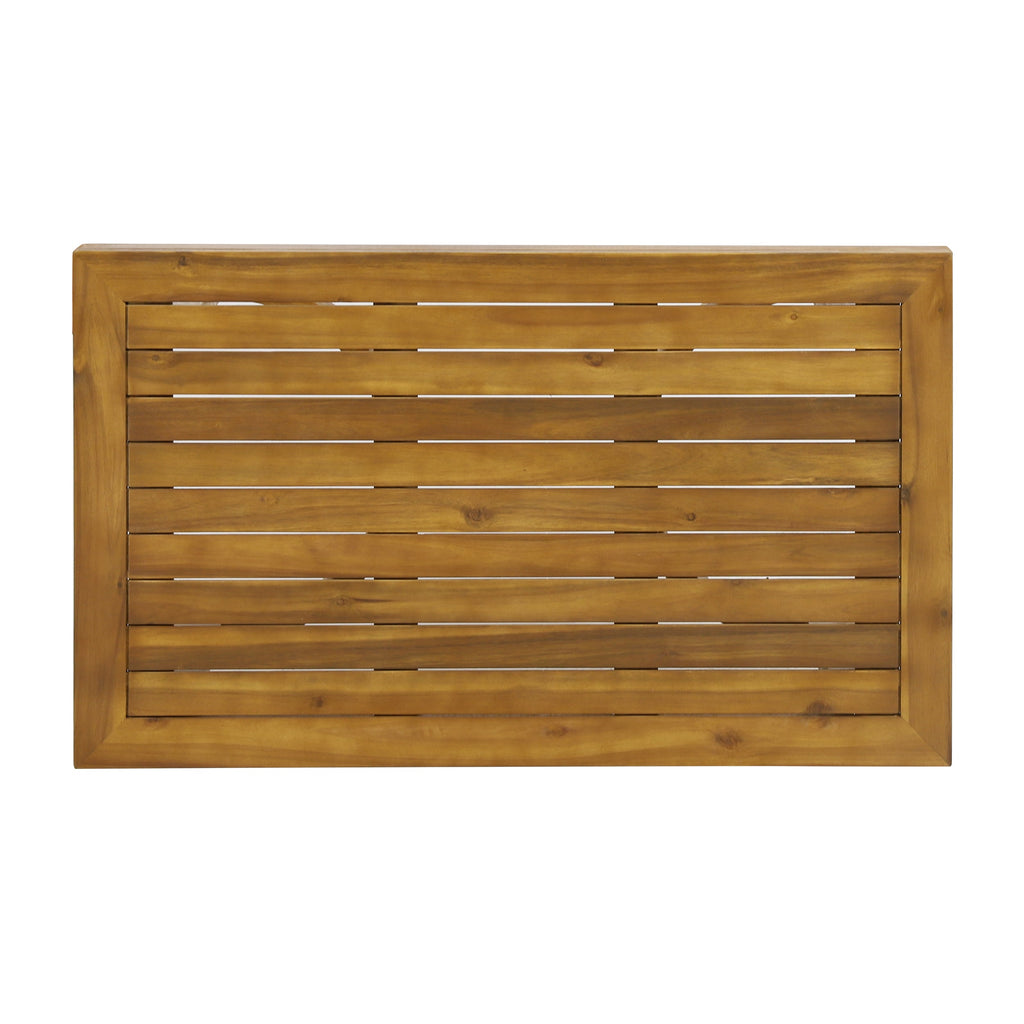 Outdoor Acacia Wood Loveseat and Coffee Table Set with Cushions