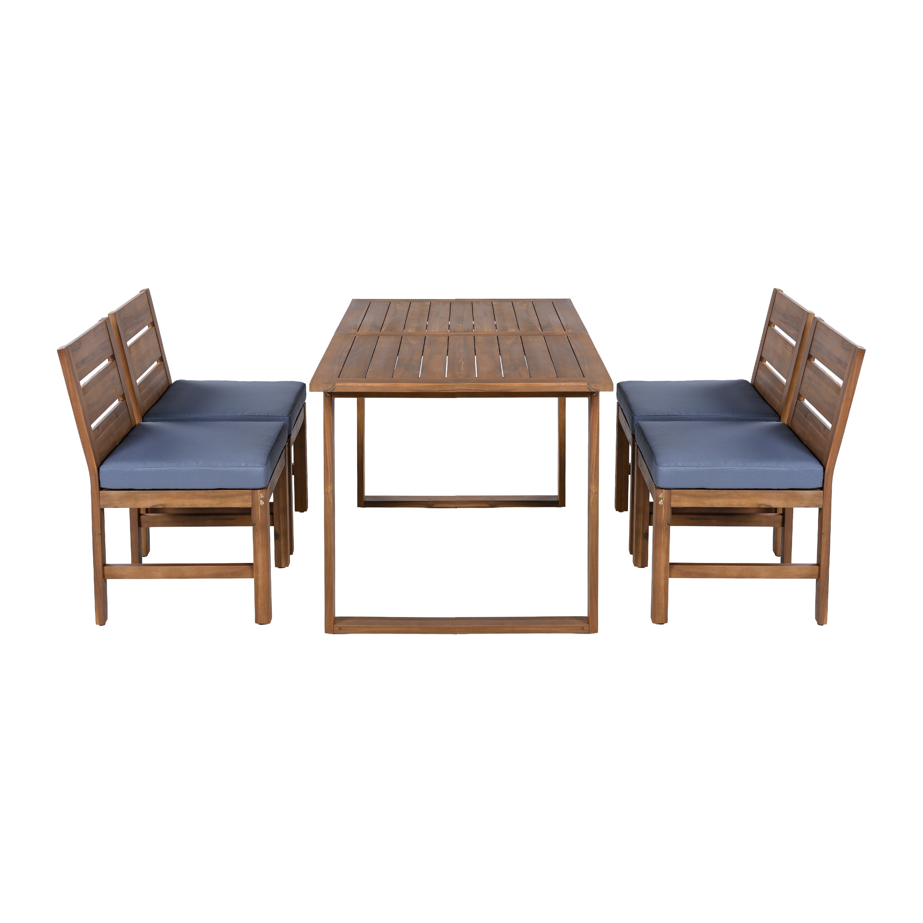 U_STYLE Farmhouse 5-Piece Outdoor Patio Dining Set with Adjustable Legs