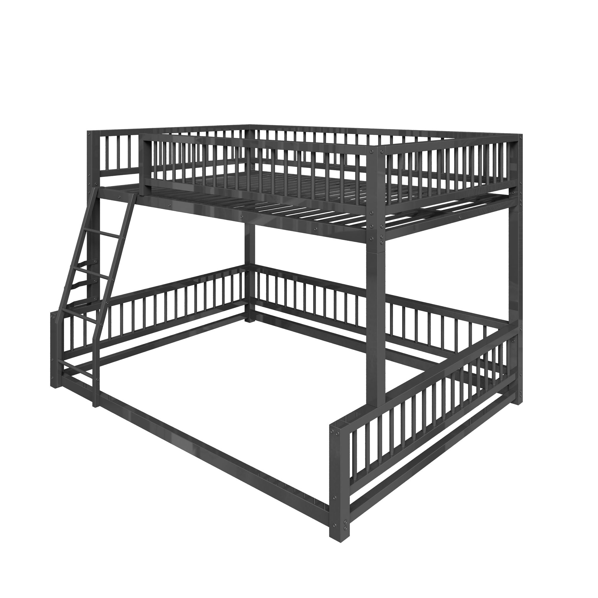Bunk Bed With Ladder And Safety Guardrails