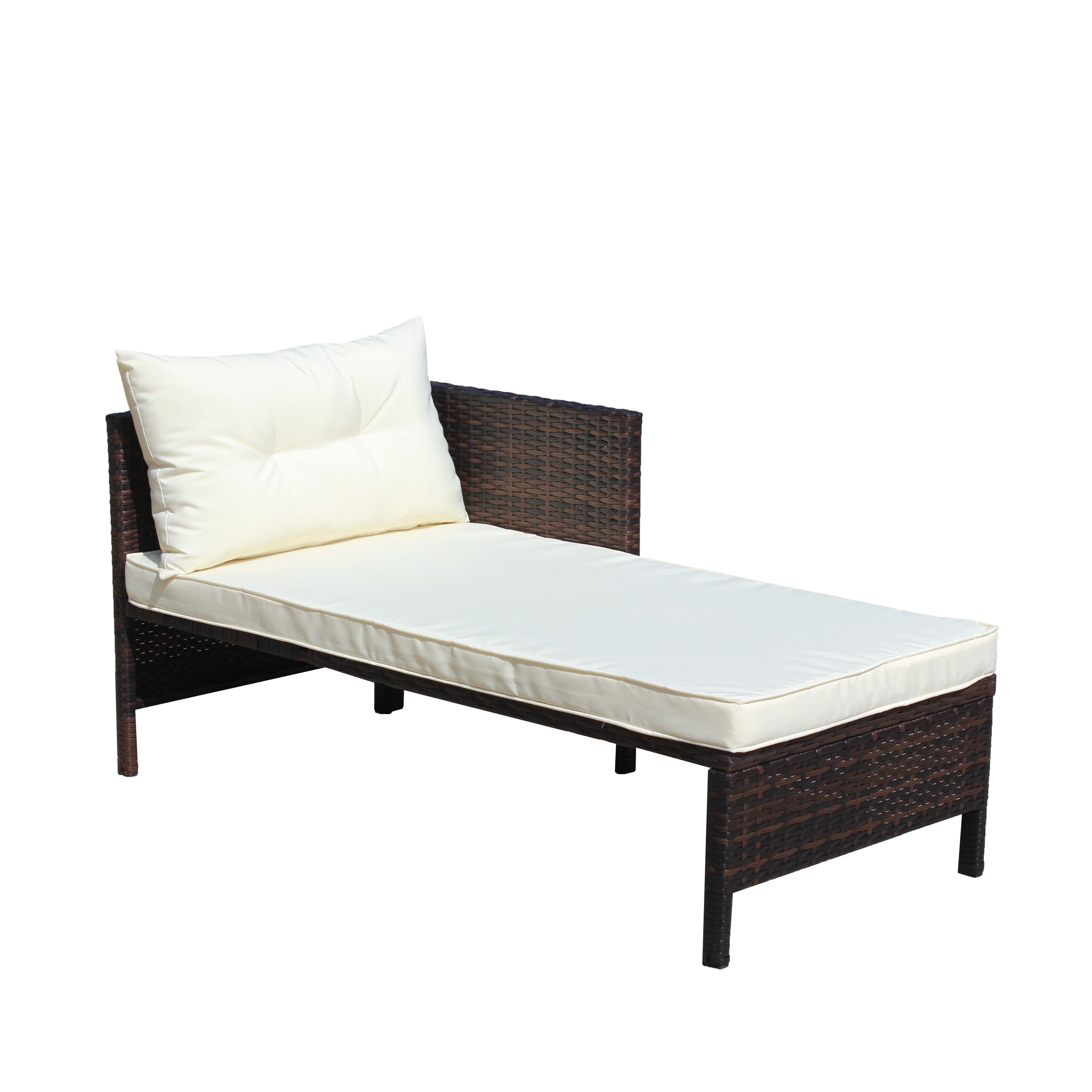 Outdoor Patio Furniture 3-Piece Conversation Set with Wicker Rattan Sectional Sofa