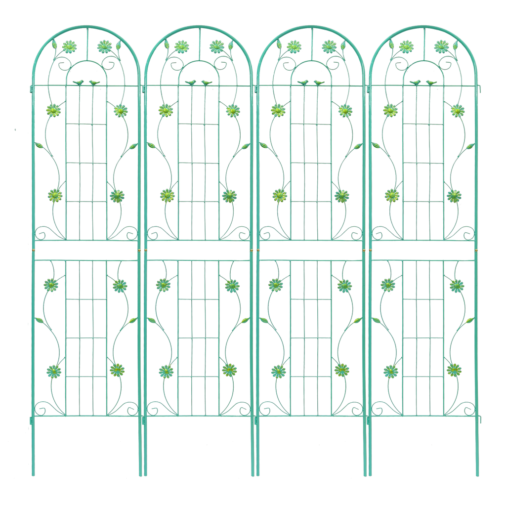 4 Pack Metal Garden Trellis 86.7'' x 19.7'' Rustproof Trellis for Climbing Plants