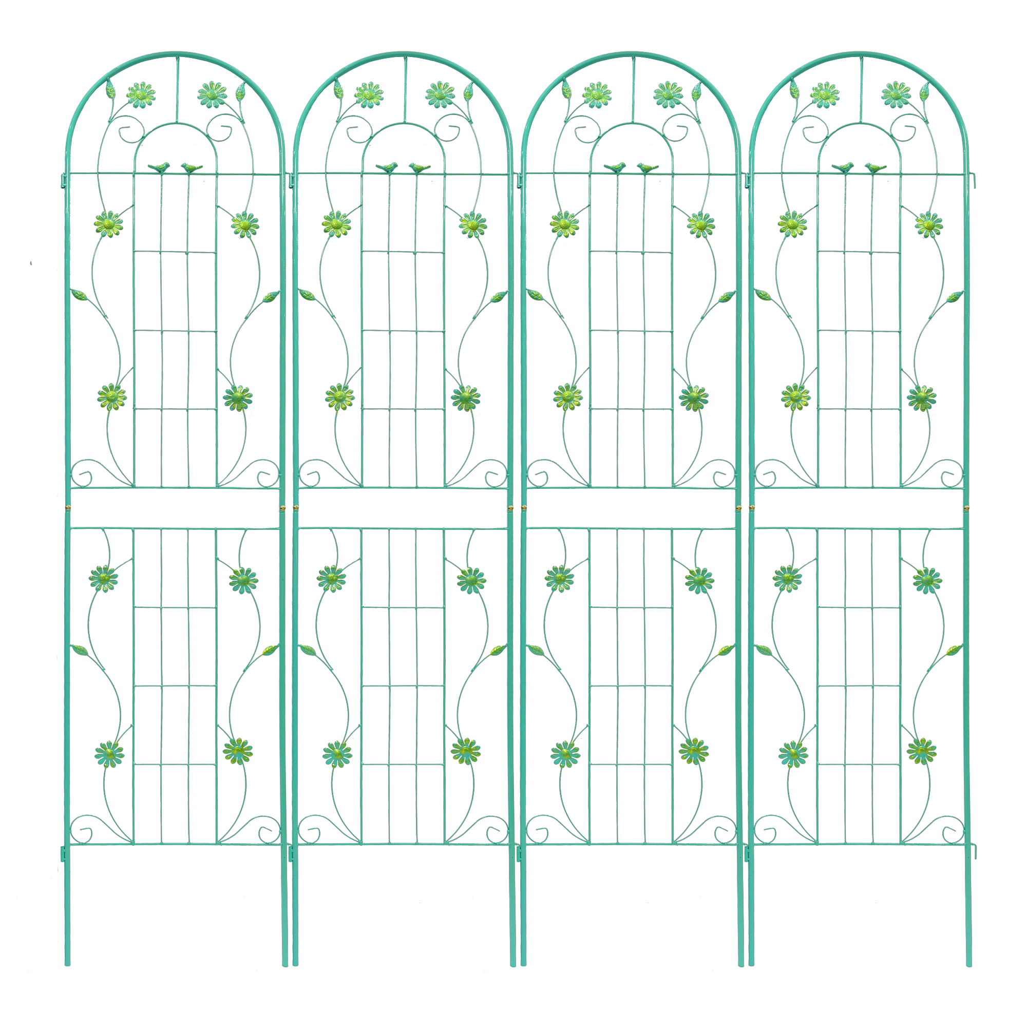 4 Pack Metal Garden Trellis 86.7'' x 19.7'' Rustproof Trellis for Climbing Plants
