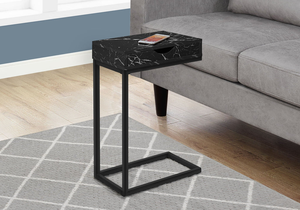 Accent Table, C-Shaped Contemporary & Modern Elegant Design