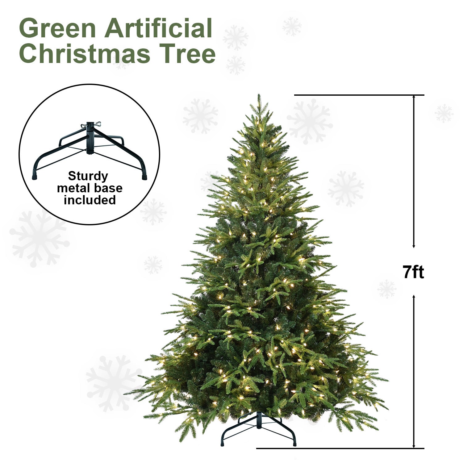 6.5ft Pre-Lit Artificial Christmas Tree with 450 Warm White Lights