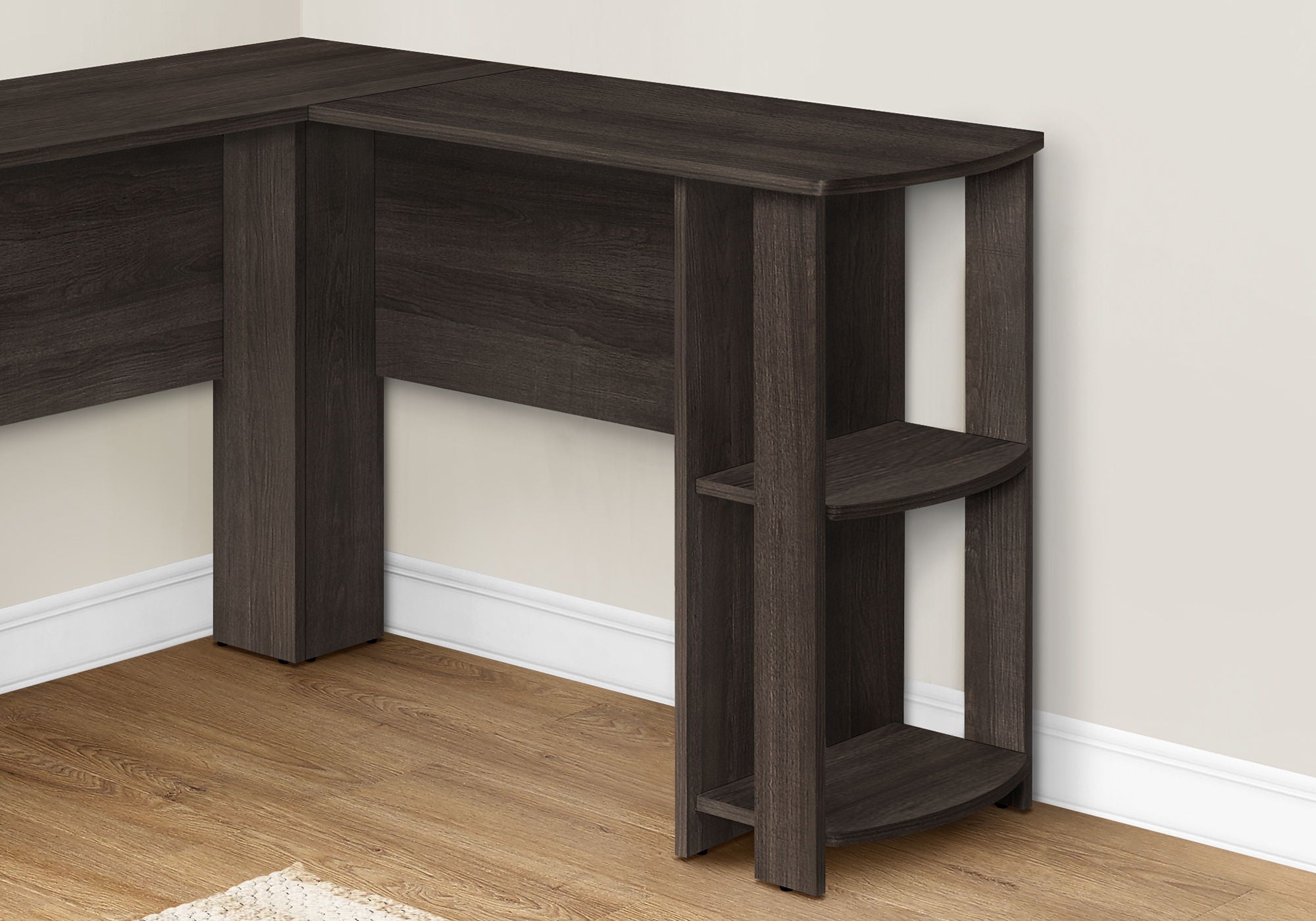 L-Shaped Corner Computer Desk with Storage Shelves