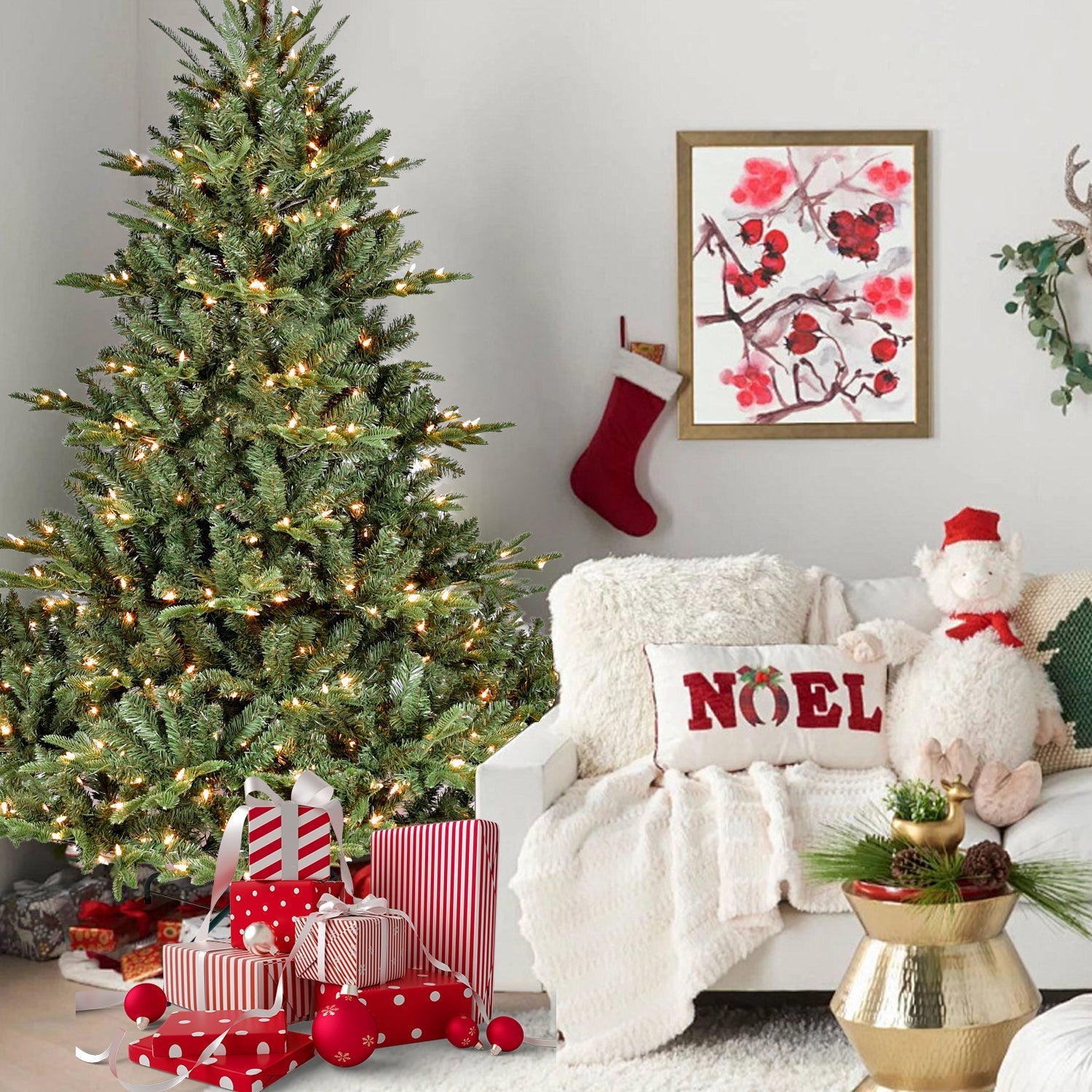 5FT The Full-Bodied Pre-Lit Evergreen Christmas Tree