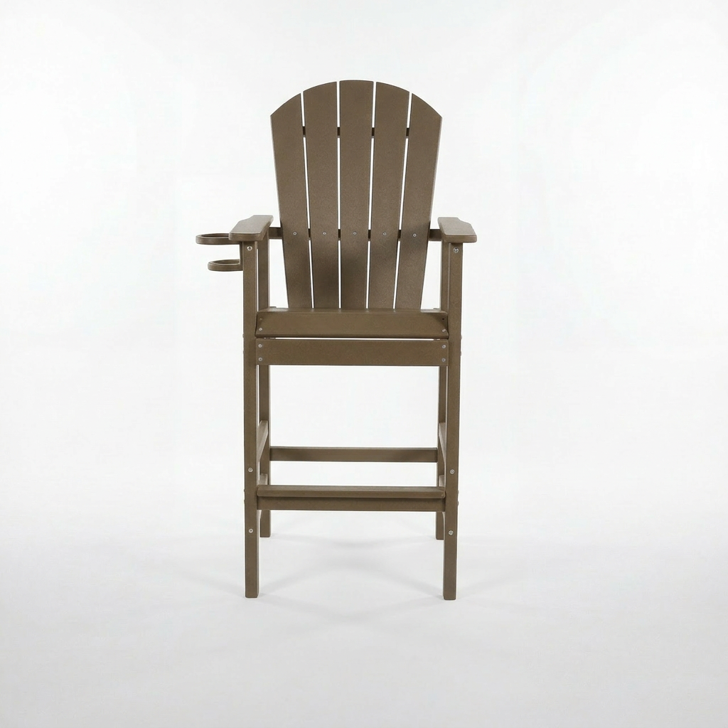 HDPE Bar Height Adirondack Chair with Cup Holder