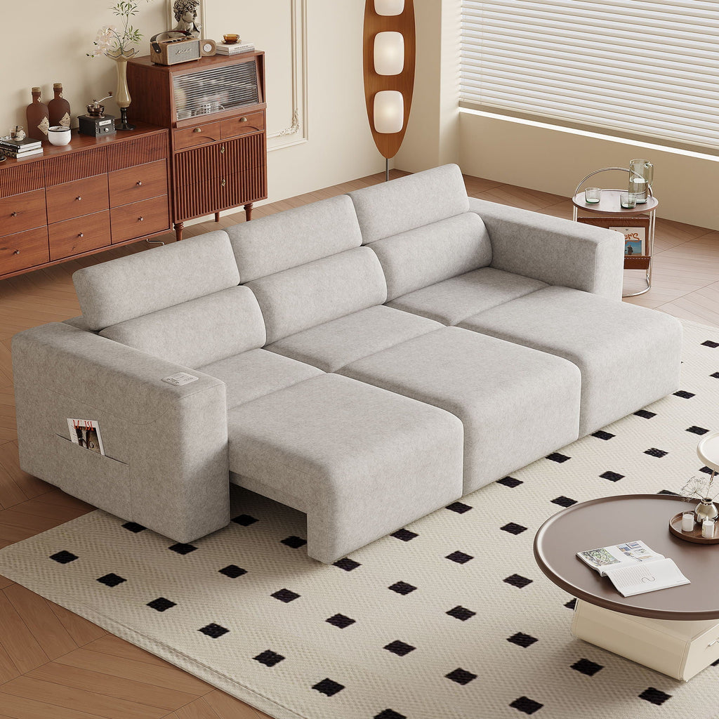 3 Seater Power Recliner Sofa With Wireless Charging And Remote Control